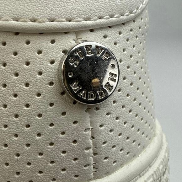 Steve Madden Toliver Women's White Leather Lace Up Low Top Sneakers Shoes 10 - Picture 5 of 8